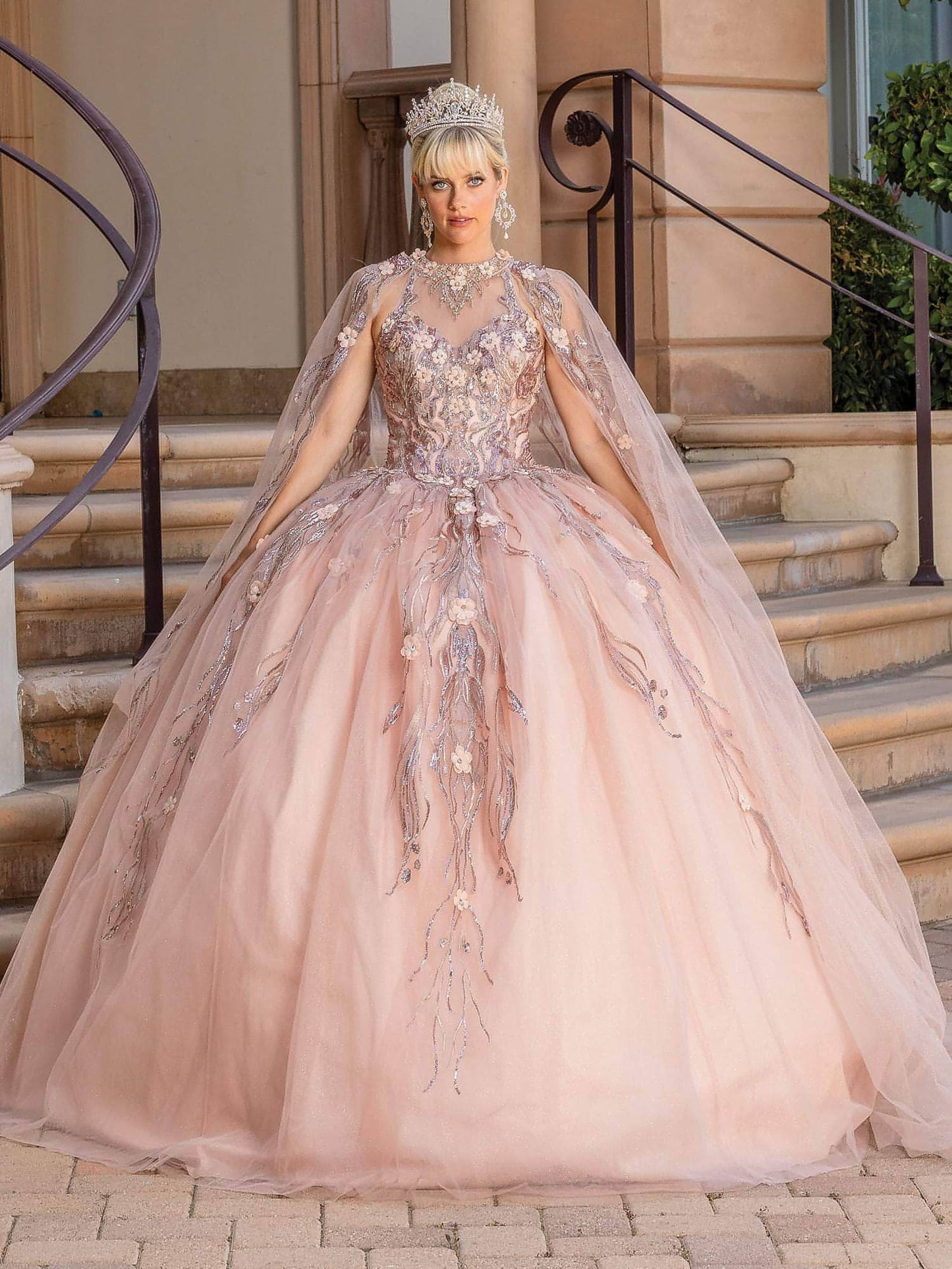 Dancing Queen 1677 - Illusion Halter Quinceanera Ballgown - Mis Quince PrimaverasDancing Queen