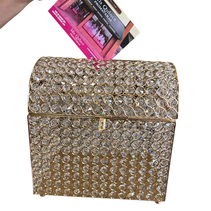 Crystal Gold Keepsake Chest for Quinceañeras & Weddings