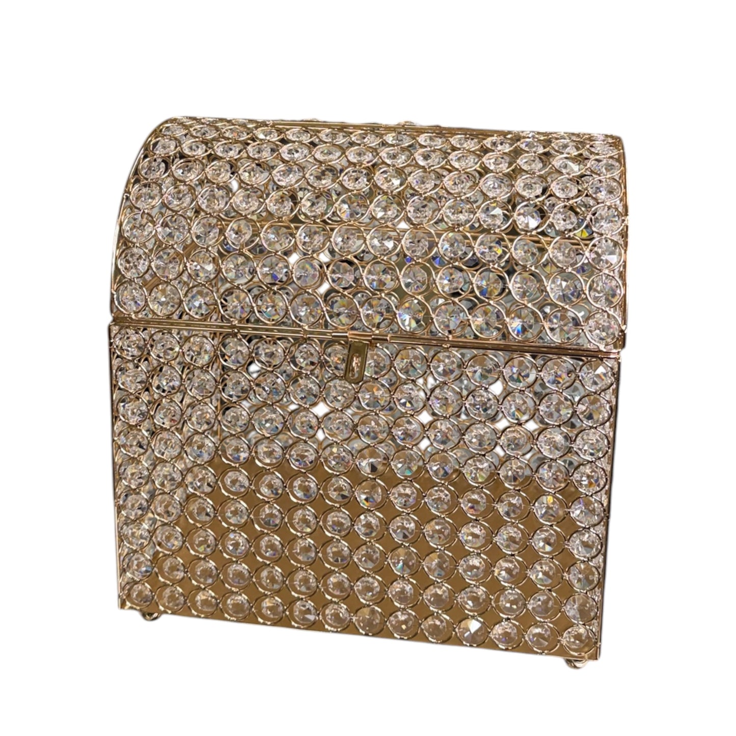 Crystal Gold Keepsake Chest for Quinceañeras & Weddings