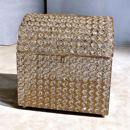 Crystal Gold Keepsake Chest for Quinceañeras & Weddings