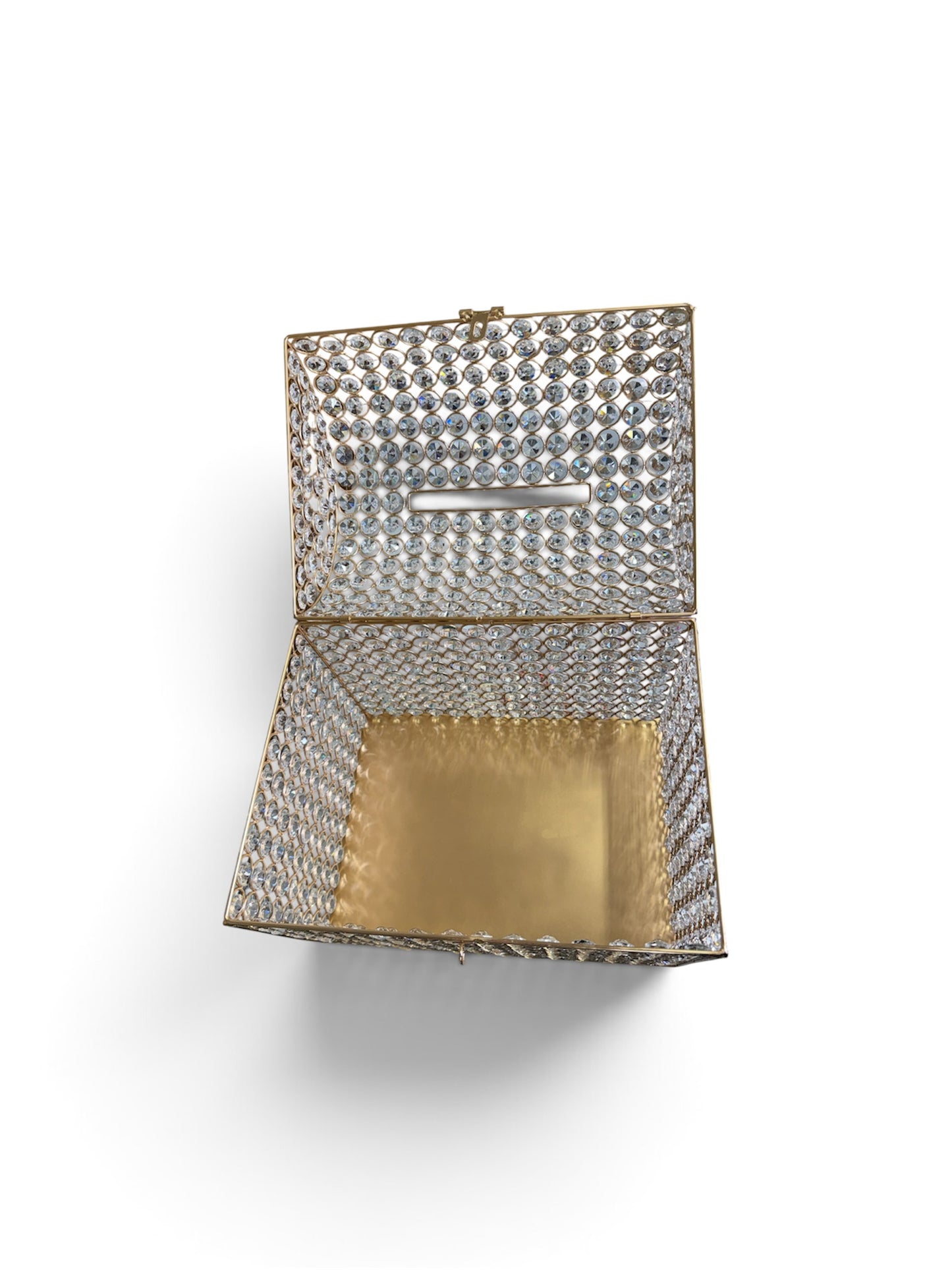 Crystal Gold Keepsake Chest for Quinceañeras & Weddings