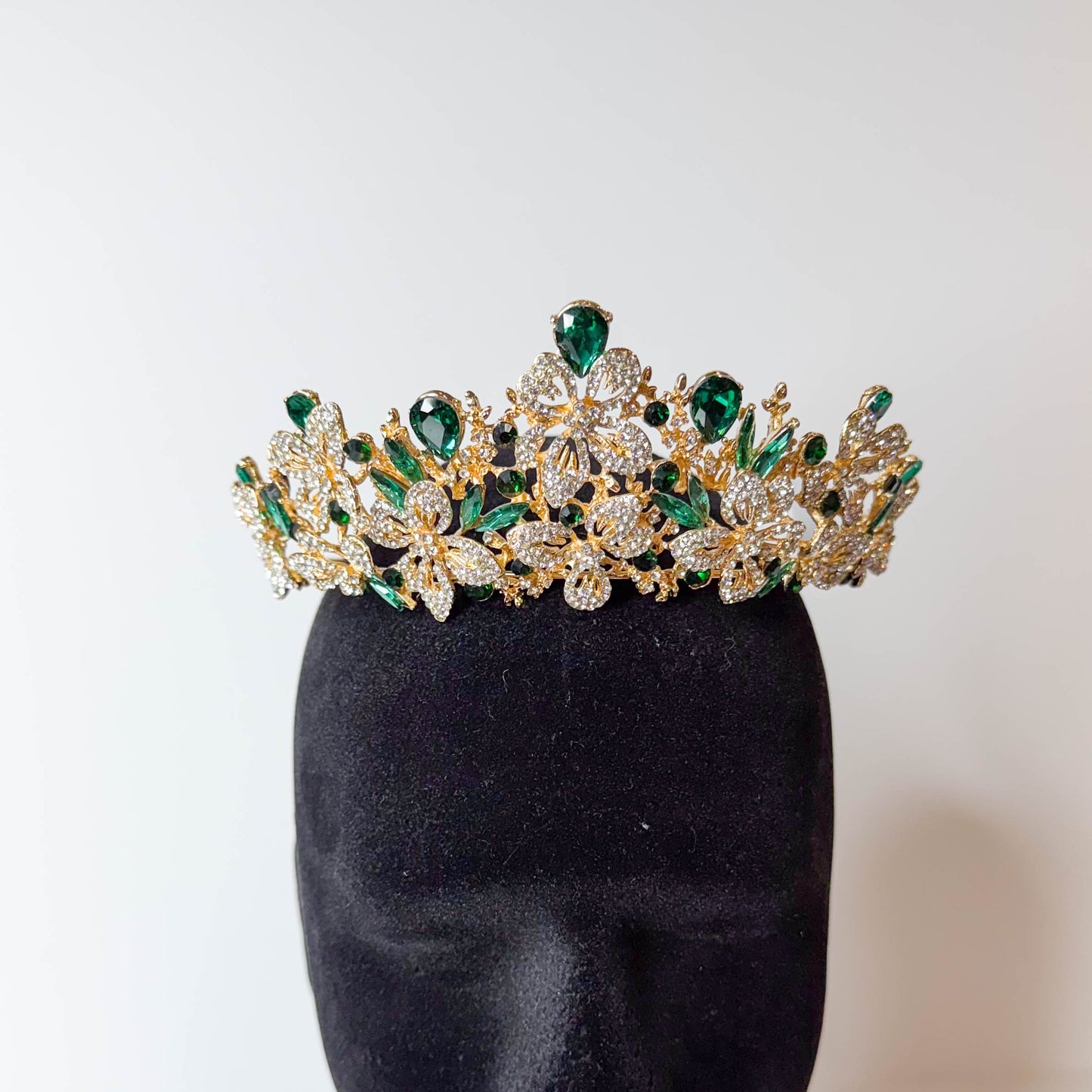 Emerald Bloom Quinceañera Crown
