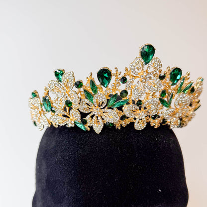 Emerald Bloom Quinceañera Crown