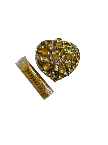 Arras Matrimoniales Doradas con Caja Corazón de Lujo