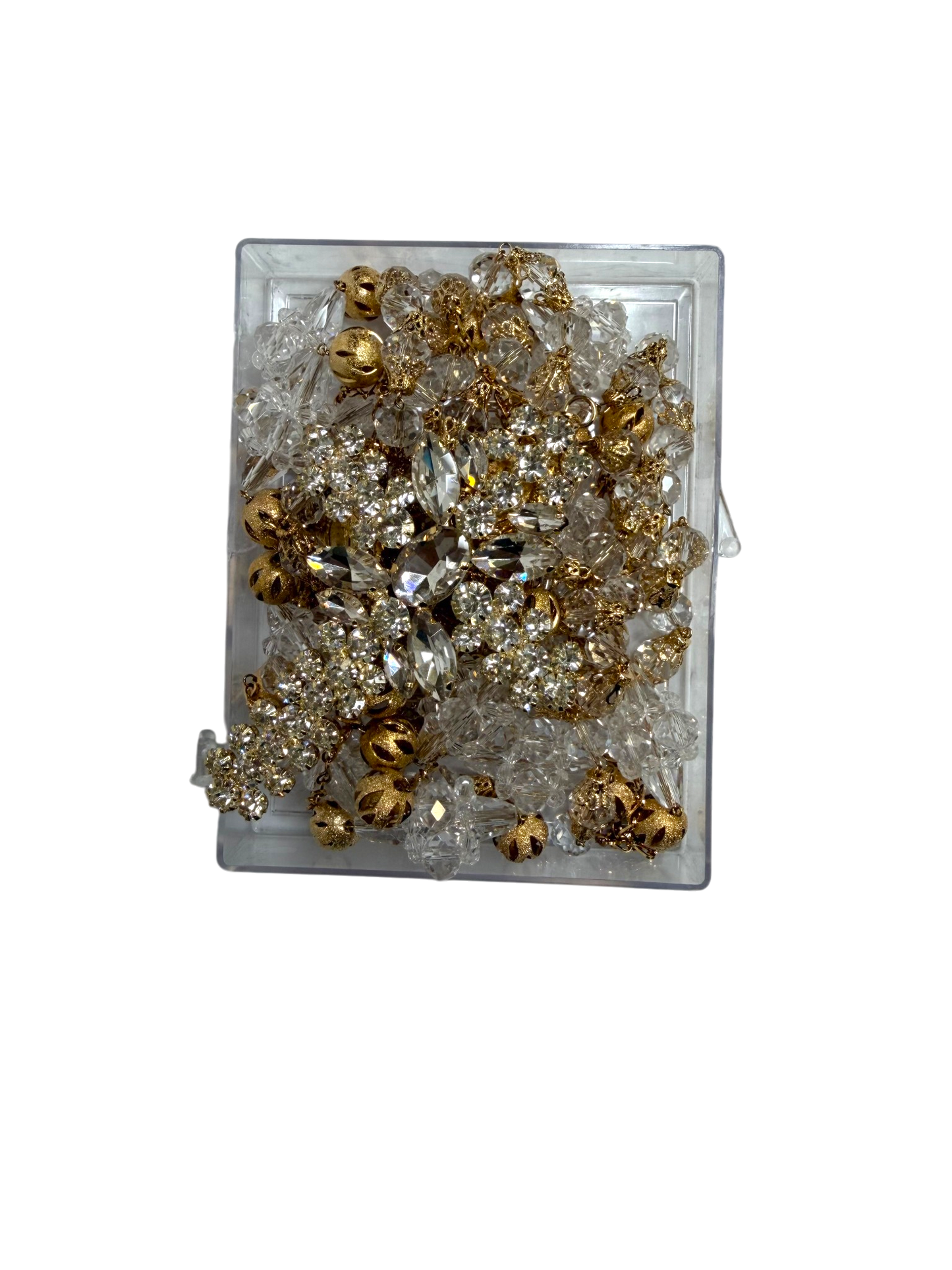 Lazo Matrimonial de Cristal Transparente con Cruz de Pedrería y Medalla de la Virgen