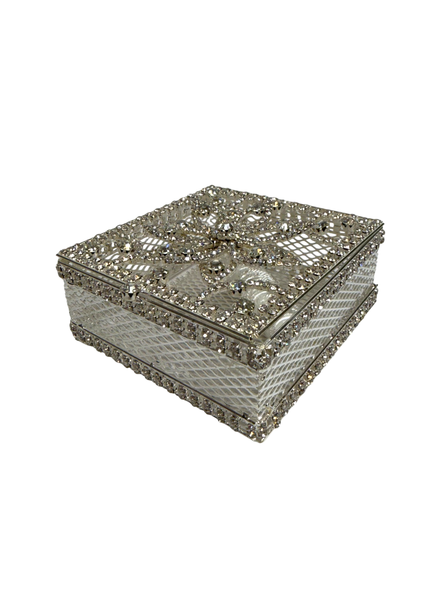 Arras Matrimoniales Plateadas con Caja de Cristal