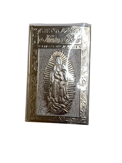 Biblia de Boda Virgen de Guadalupe Plateada Nuestra Boda