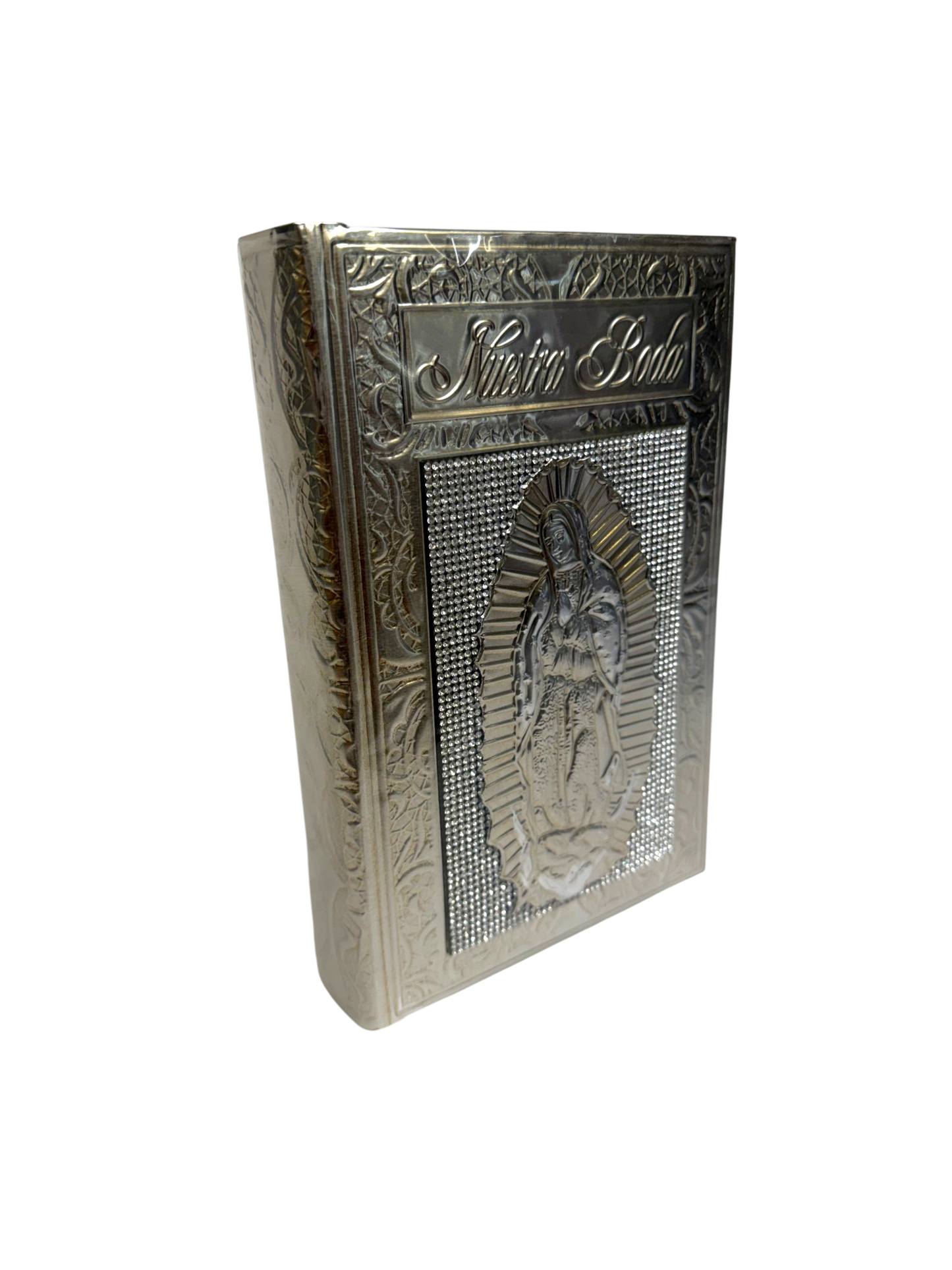 Biblia de Boda Virgen de Guadalupe Plateada Nuestra Boda