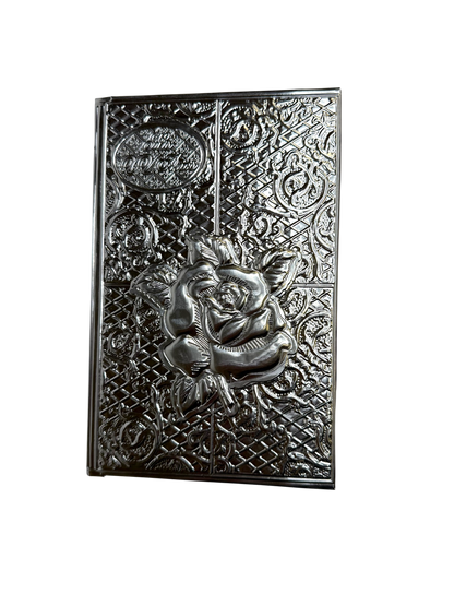 Biblia de Boda Rosa Plateada Elegante