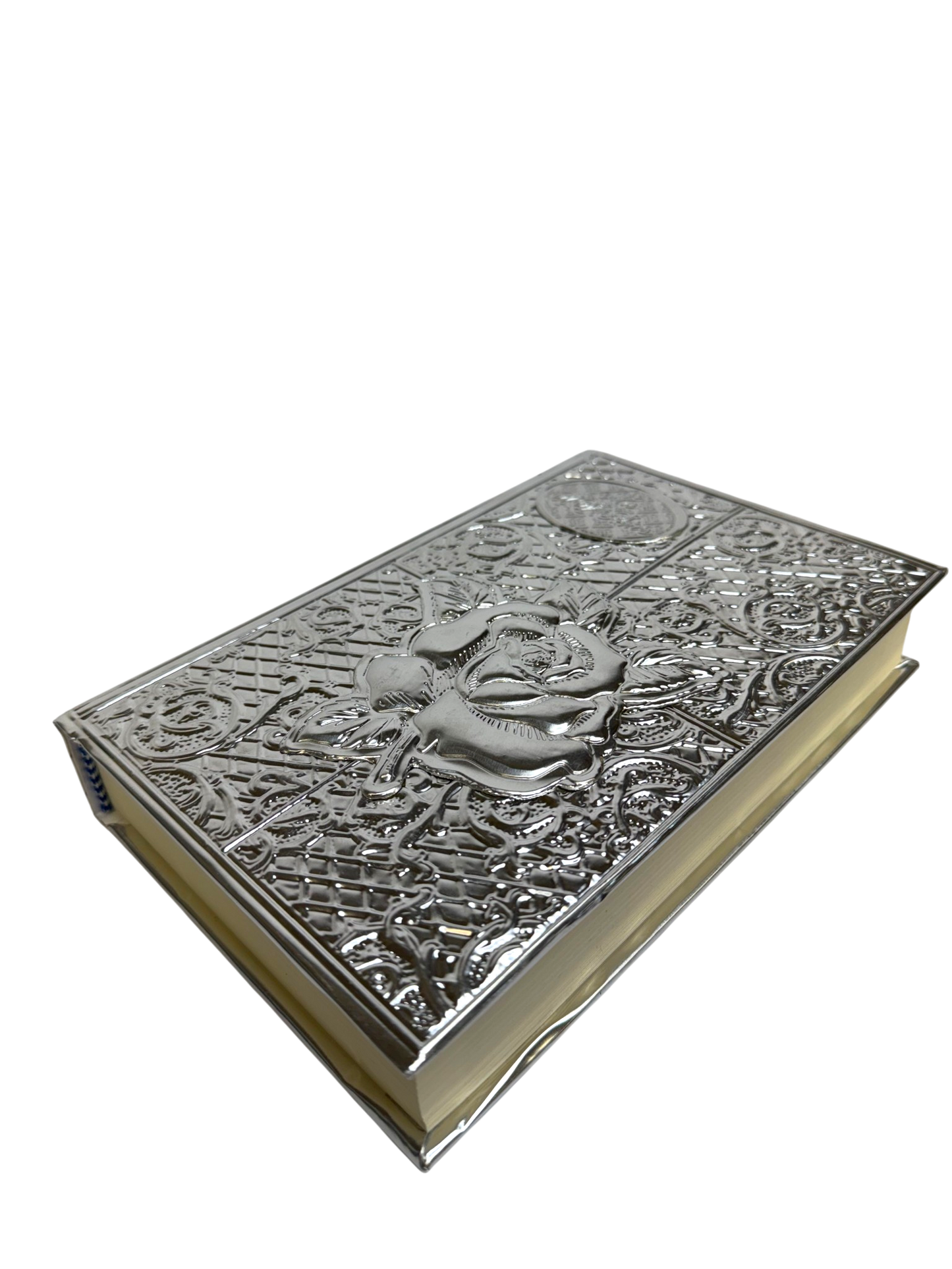 Biblia de Boda Rosa Plateada Elegante