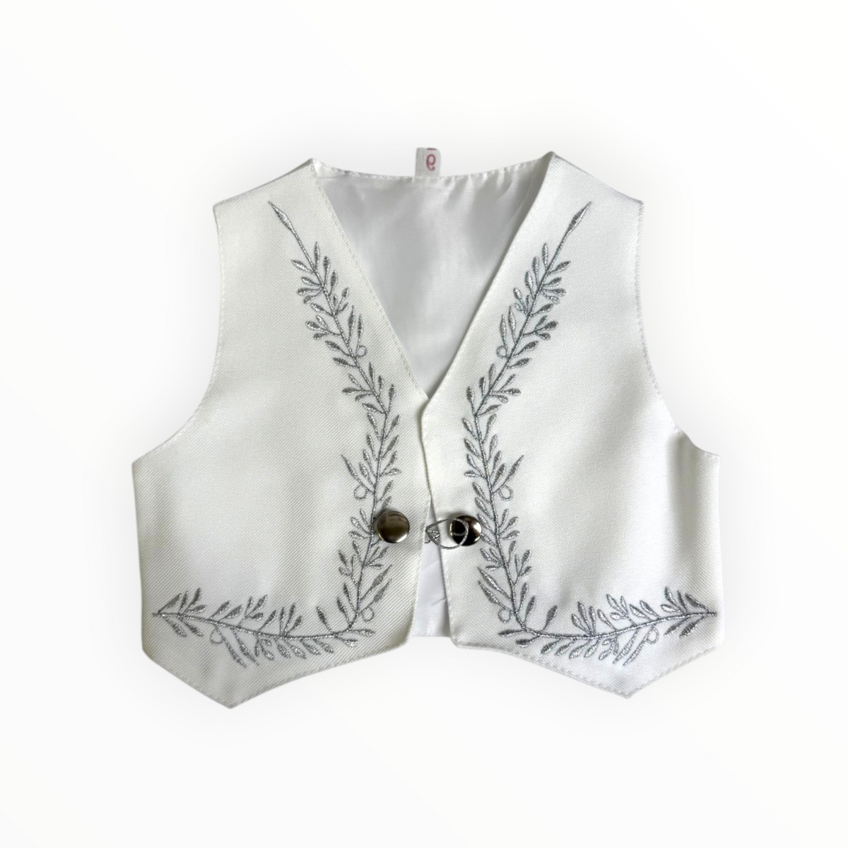 White & Silver Virgen de Guadalupe Charro Baptism Suit