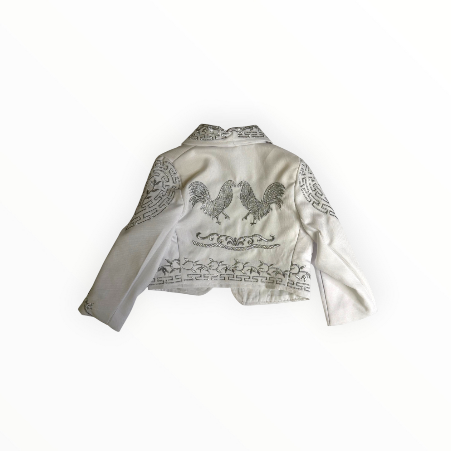 White & Silver Gallo Charro Baptism Suit