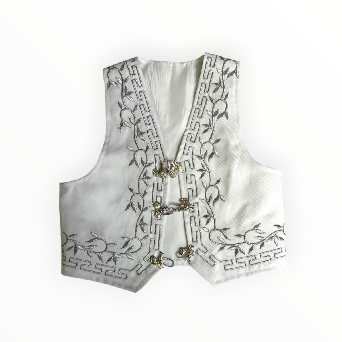 White & Silver Gallo Charro Baptism Suit