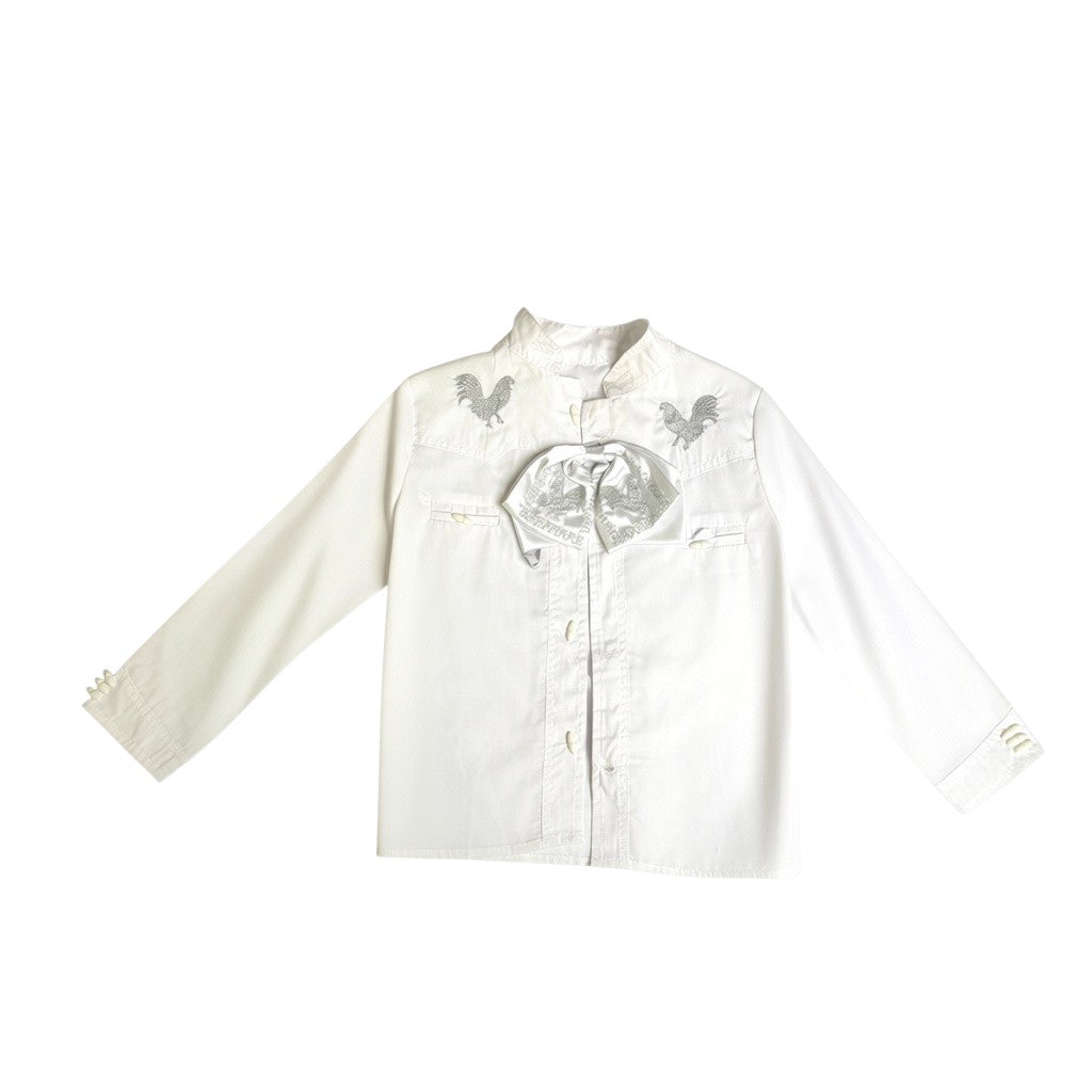 White & Silver Gallo Charro Baptism Suit