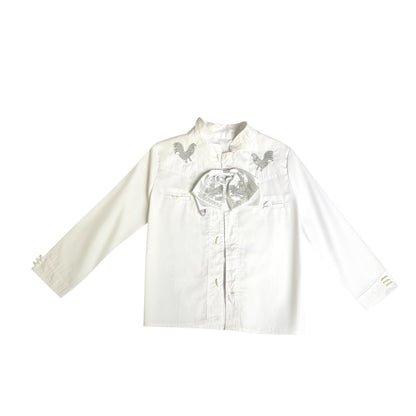 White & Silver Gallo Charro Baptism Suit