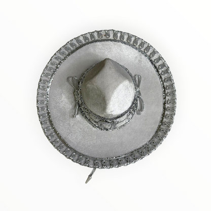 White & Silver Baby Charro Sombrero