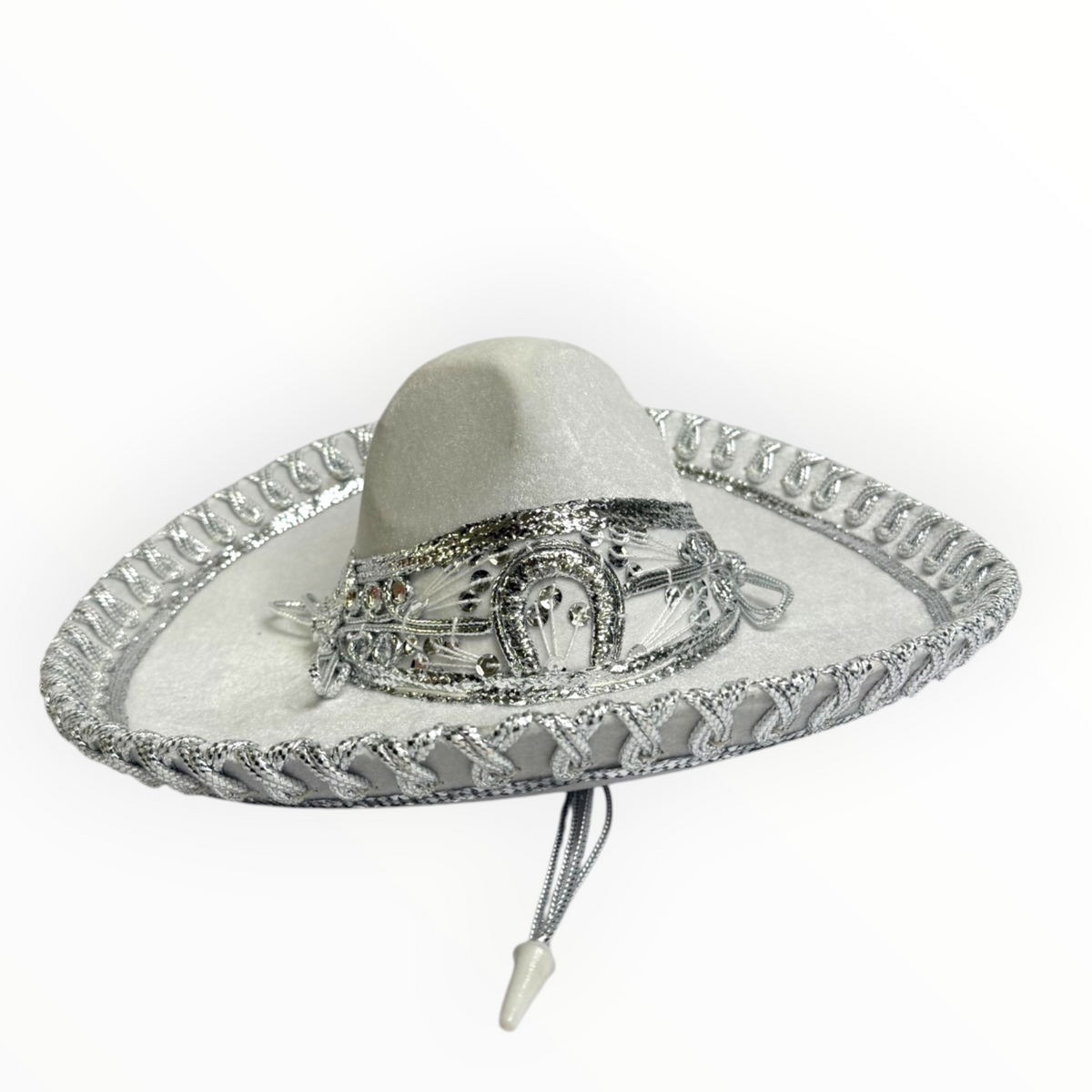 White & Silver Baby Charro Sombrero