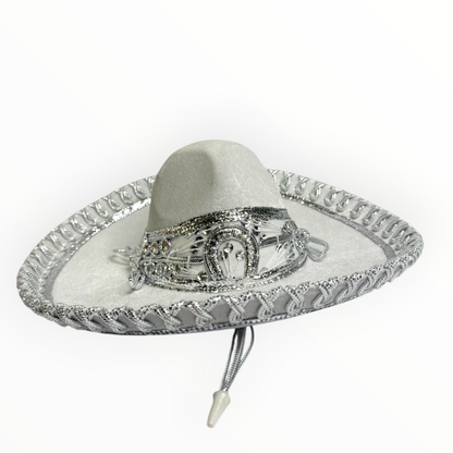 White & Silver Baby Charro Sombrero