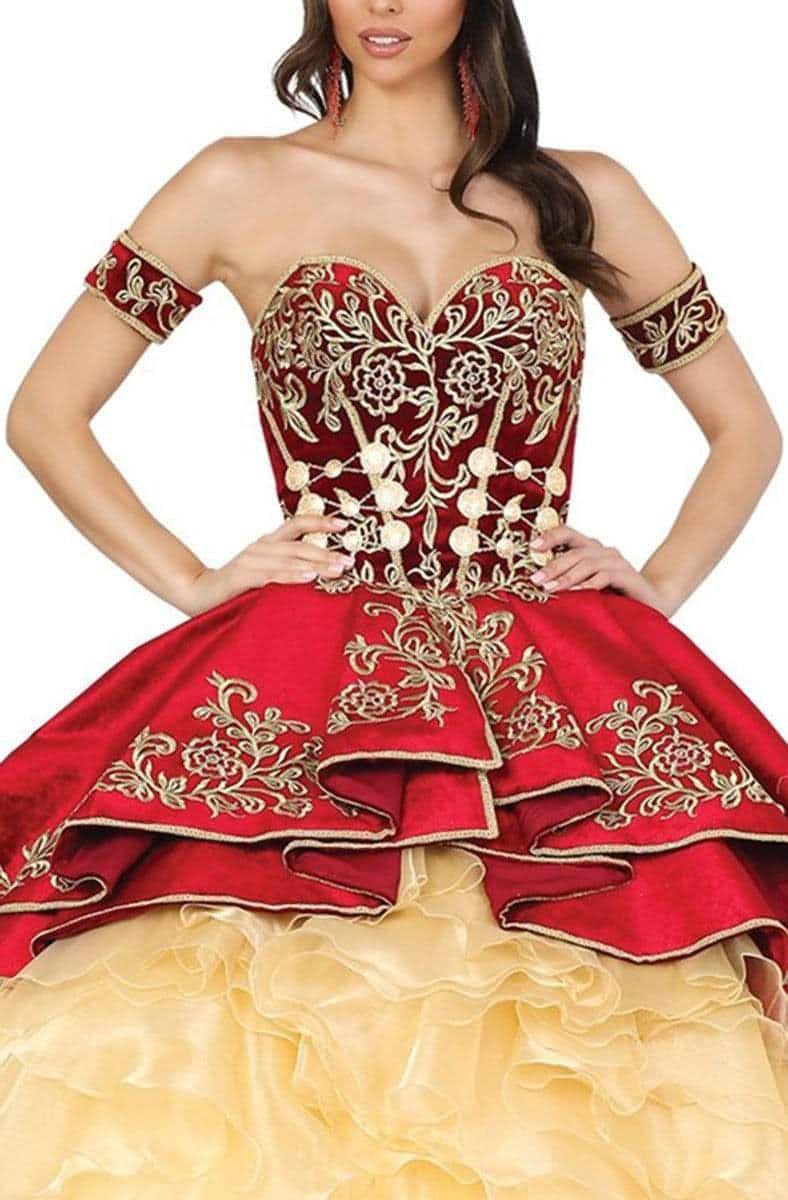 Dancing Queen 1529 Embroidered Sweetheart Ruffled Ballgown Mis Quince Primaveras