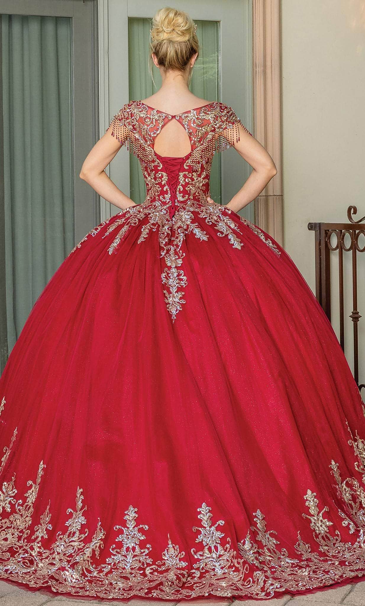 Dancing Queen 1708 - Illusion Bateau Embellished Ballgown | Mis Quince Primaveras Dancing Queen 1708 - Illusion Bateau Embellished Ballgown | Mis Quince Primaveras