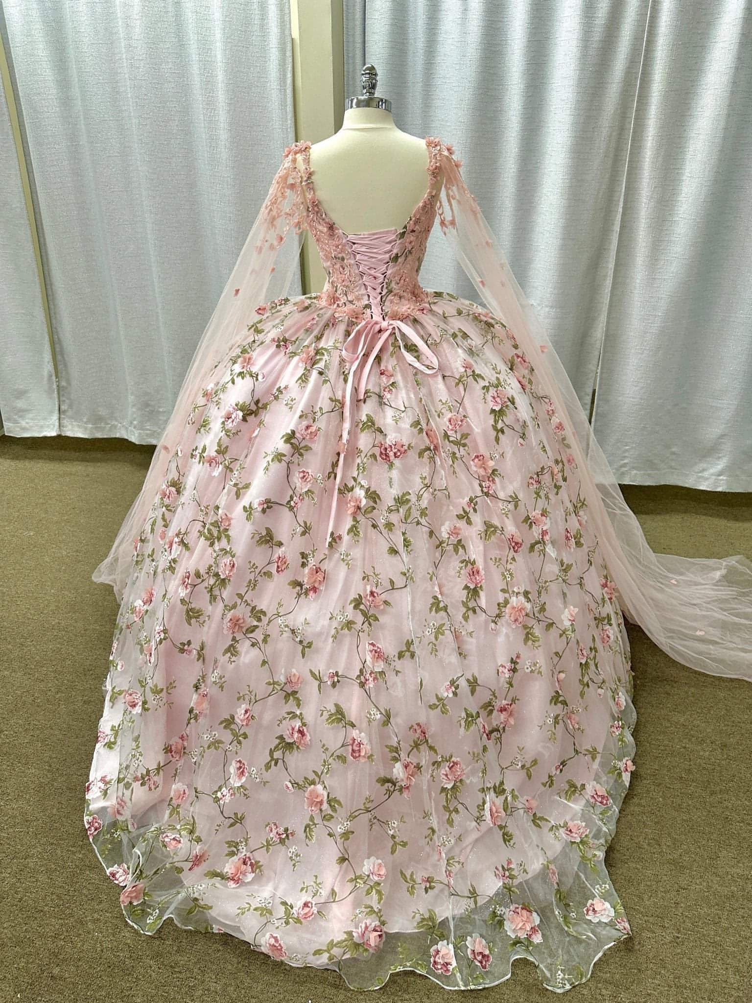 Dancing Queen 1715 - Sweetheart Floral Printed Ballgown - Mis Quince PrimaverasBlanquis Bridal