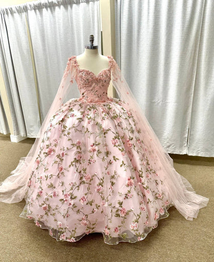 Dancing Queen 1715 - Sweetheart Floral Printed Ballgown - Mis Quince PrimaverasBlanquis Bridal