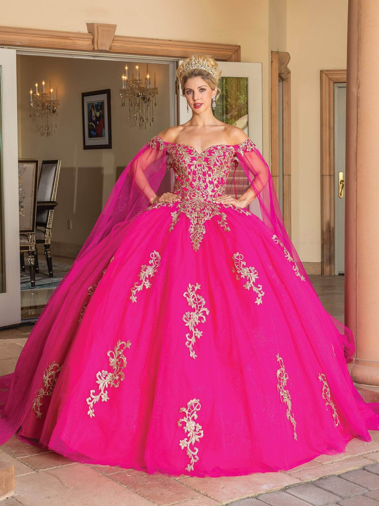 Fuchsia quinceanera outlet dresses